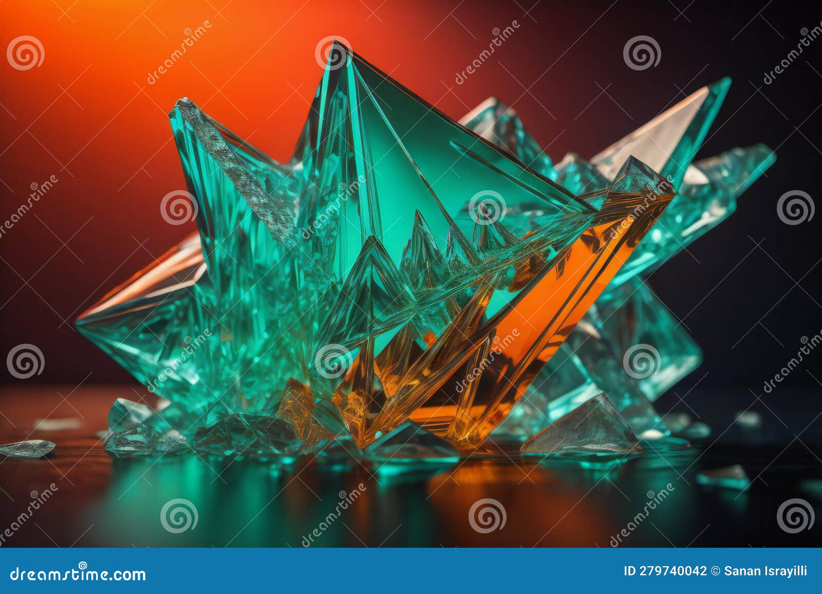 Crystal on a Black Background. Ai Generated Stock Illustration