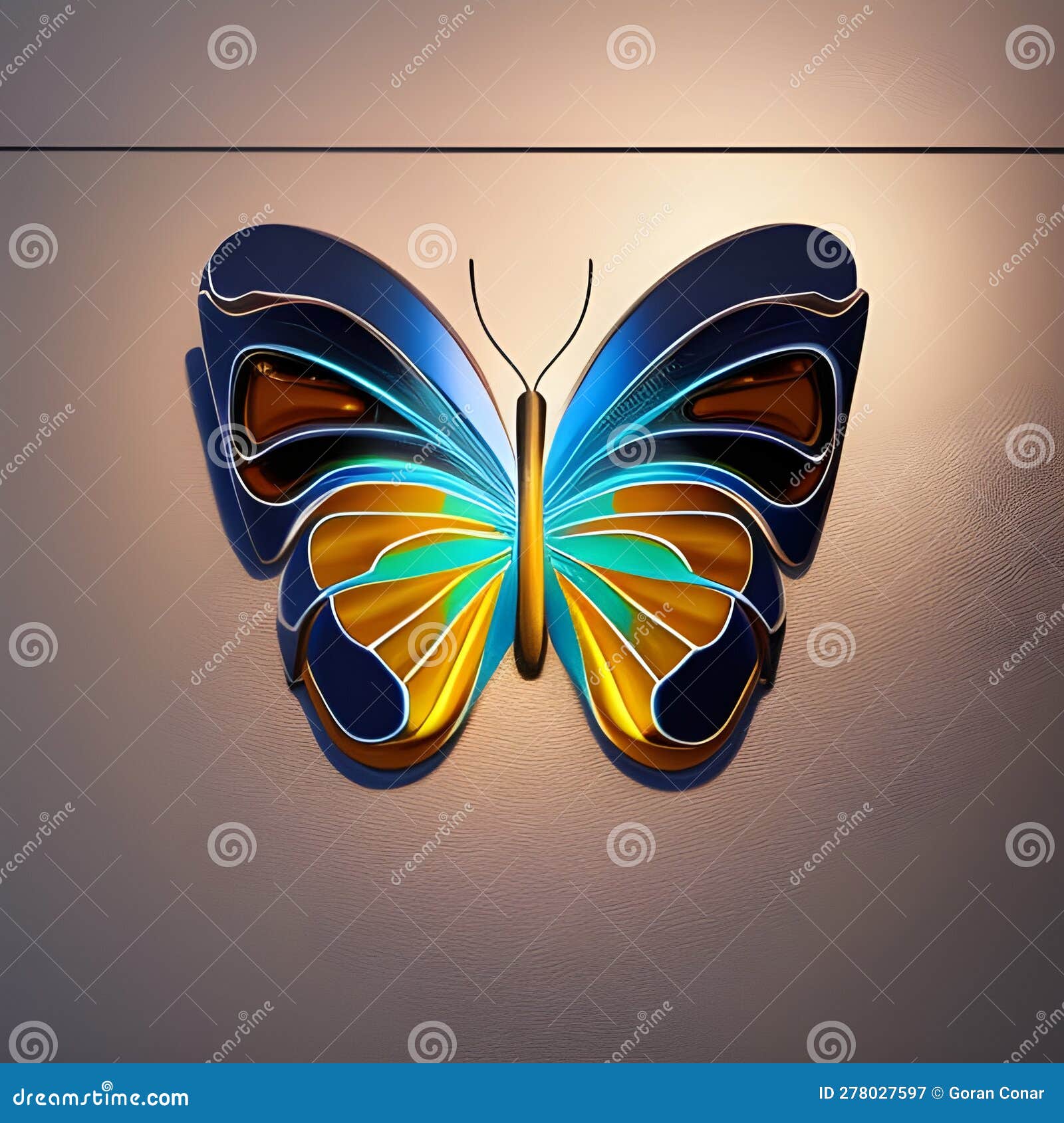 Crystal blue butterfly stock illustration. Illustration of purple