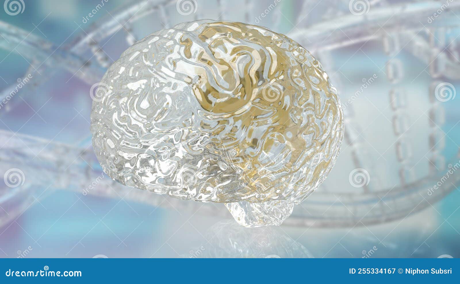 the crystal brain on sci backgrounders  3d rendering