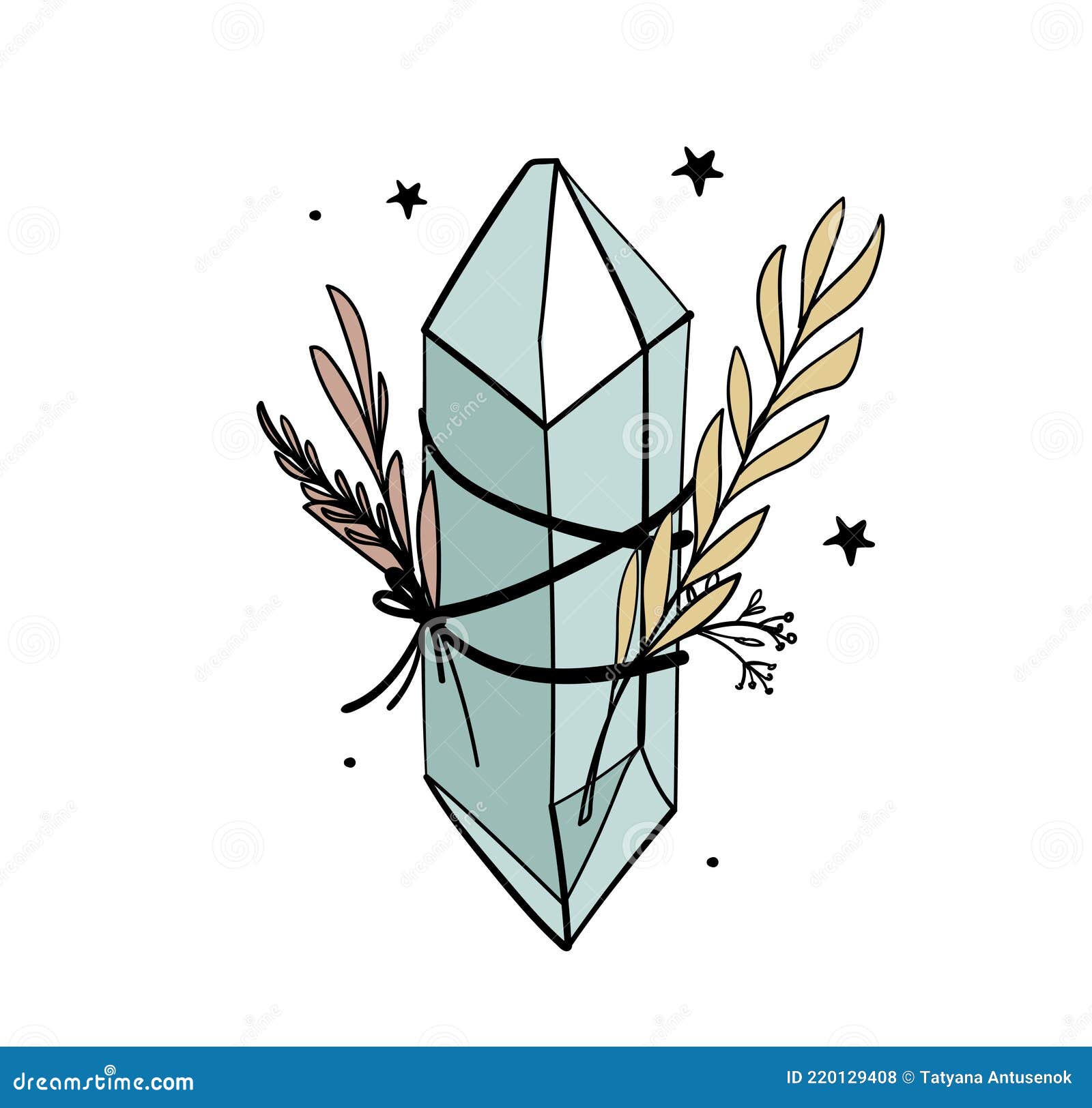 Crystal with Branches and Leaves, Bohemian Tattoo for Witch, Witchcraft Concept, Color Boho Illustration Isolated on Stock Vector - Illustration of graphic, shape: 220129408 Crystal with Branches and Leaves, Bohemian Tattoo for Witch, Witchcraft Concept, Color Boho Illustration Isolated on Stock Vector - Illustration of graphic, shape: 220129408