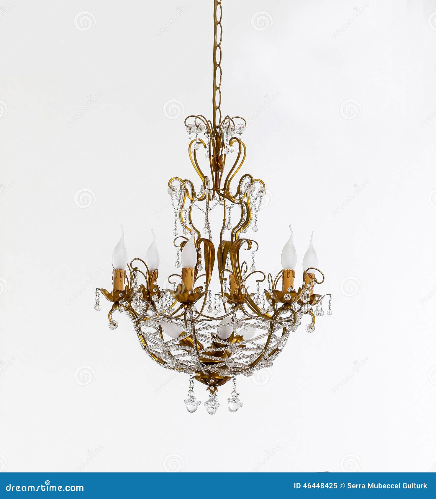 crystal chandelier on white backgrounds