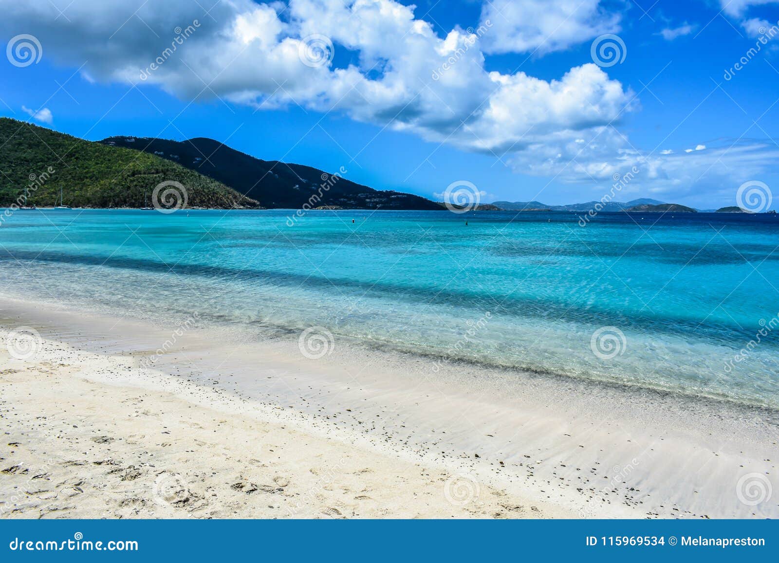 Crystal-clear Caribbean Blue Seashore Stock Photo - Image of peace ...