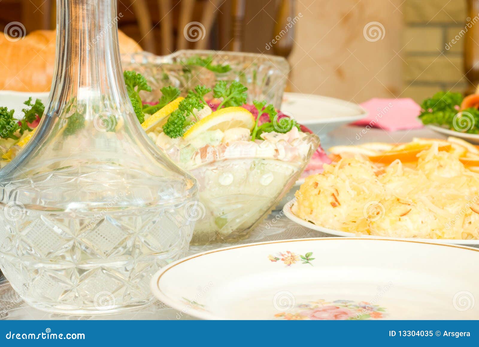 Crystal Decanter. Banquet in the Restaurant Stock Image Image of banquet, dining 13304035