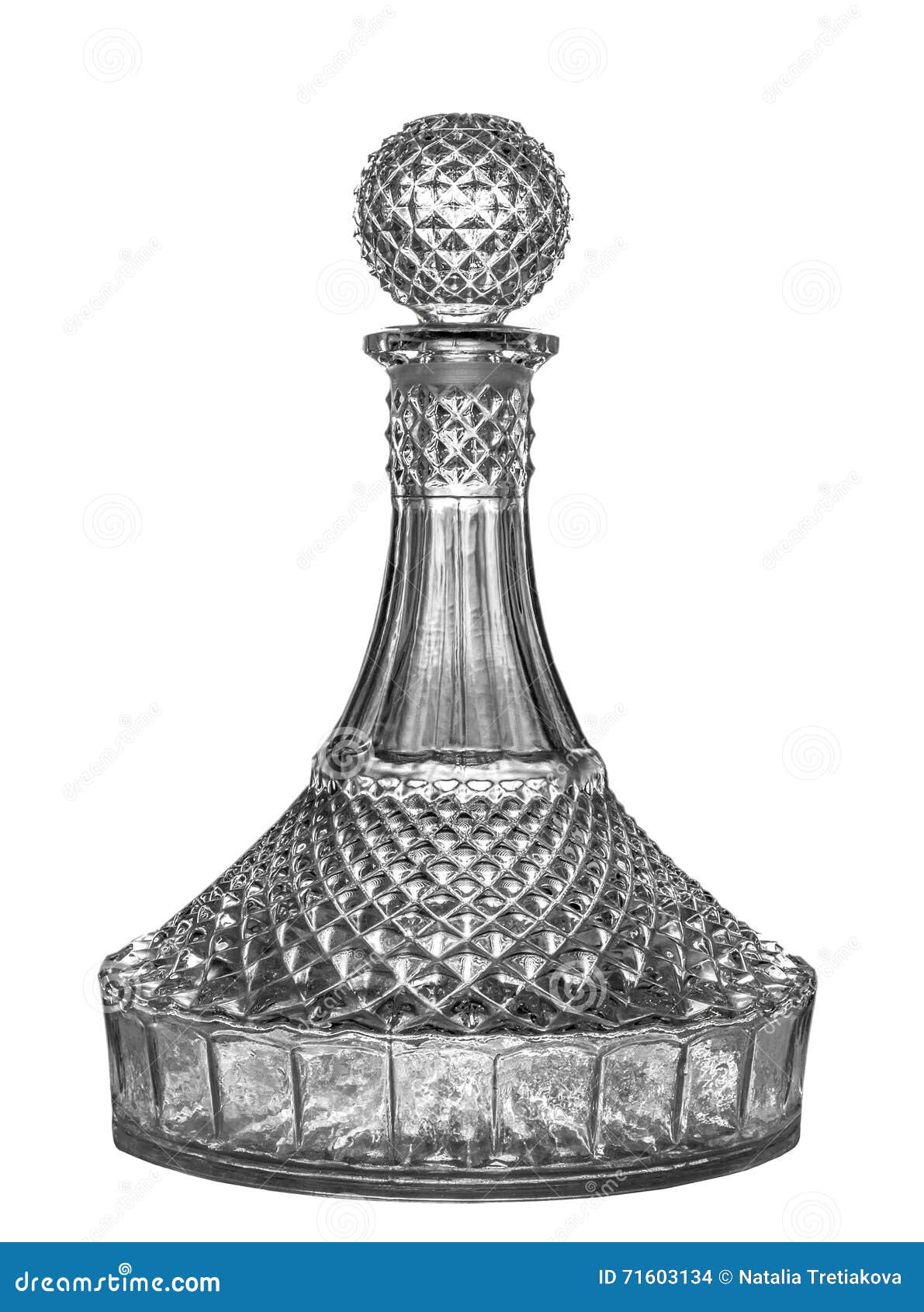 Crystal Decanter for Brandy. Stock Photo Image of background
