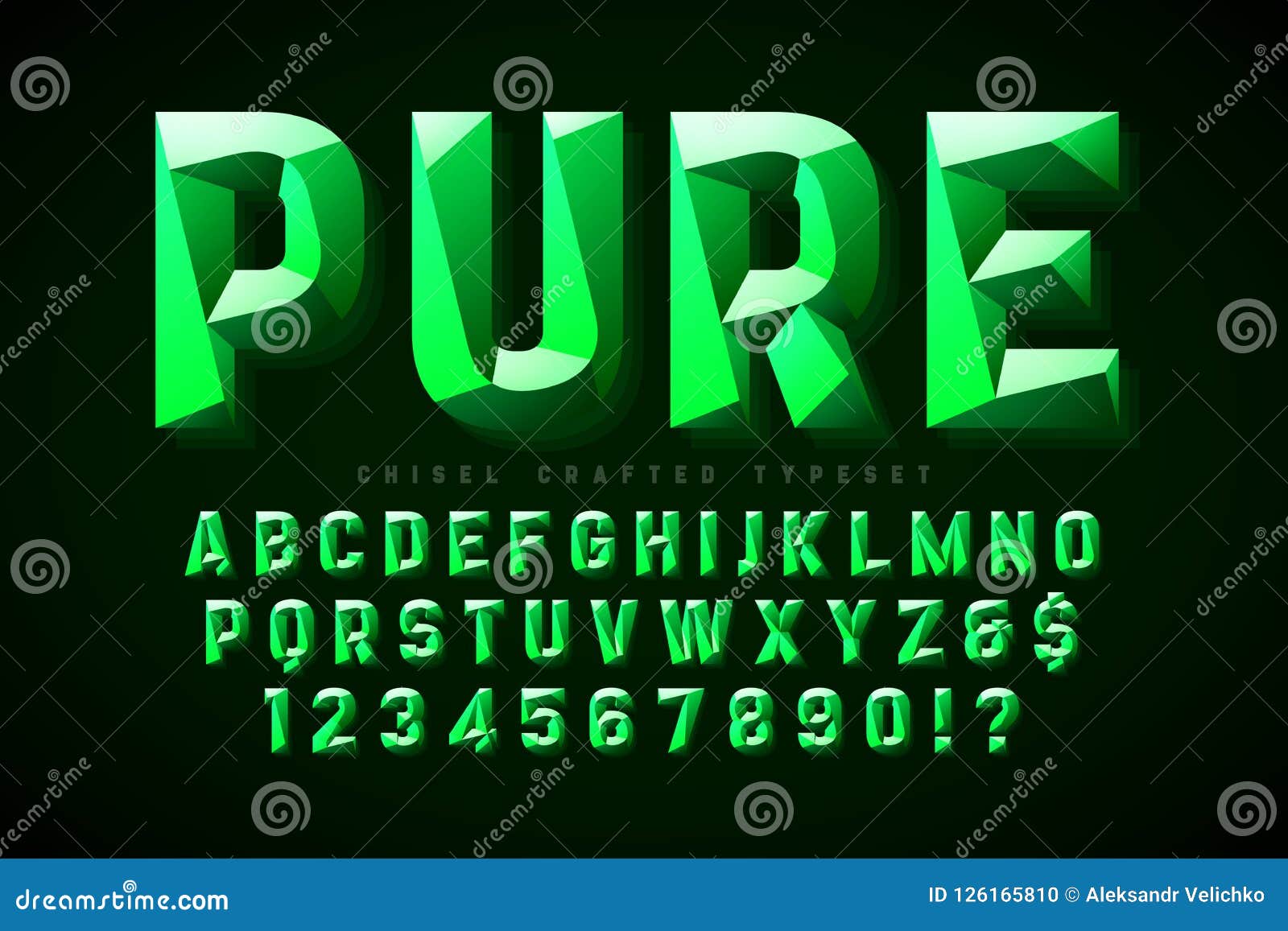 Download Crystal Display Font With Facets Alphabet Letters Stock Vector Illustration Of Element Glossy 126165810