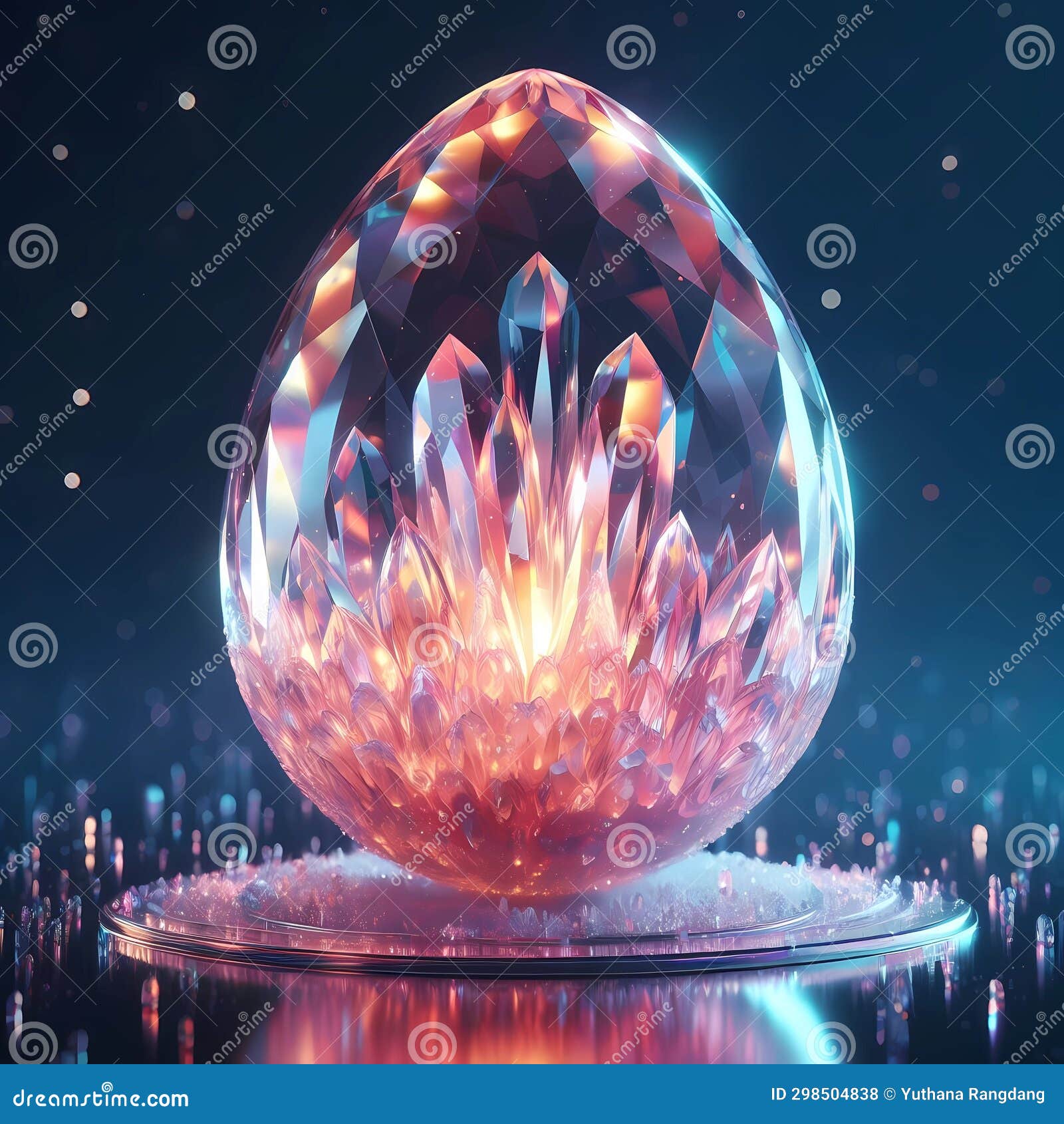 Crystal Egg Led Light Color Full. Stock Photo Image of background