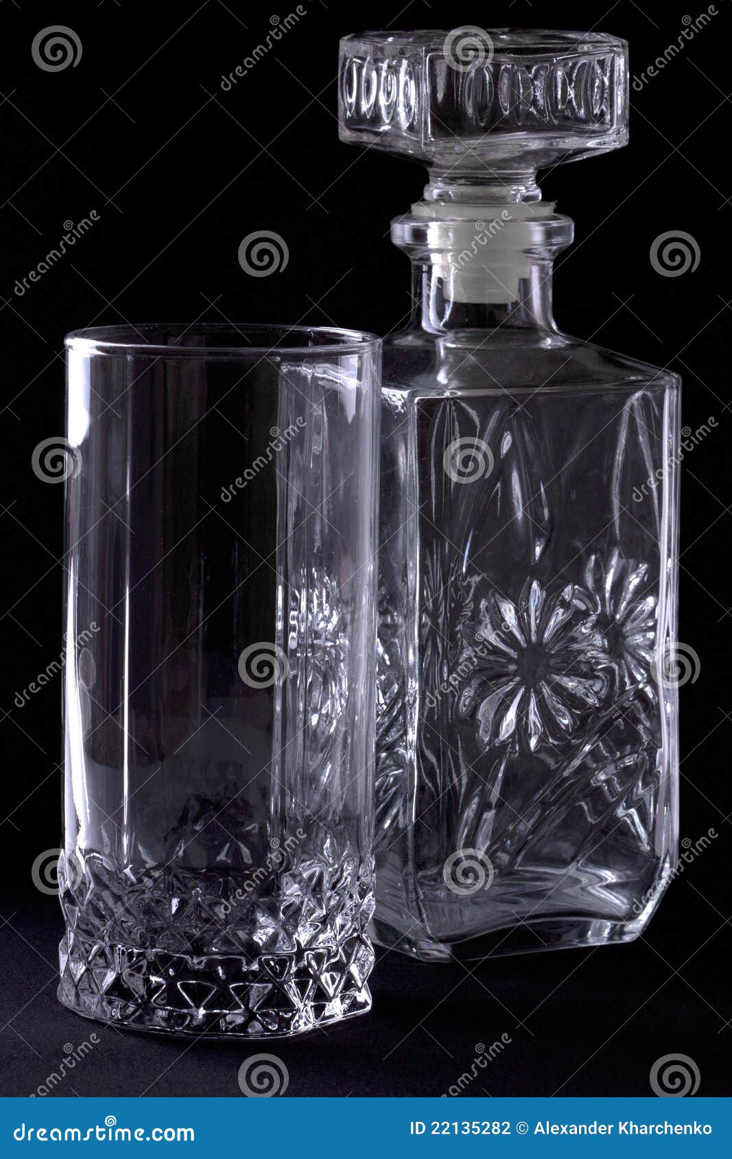 Crystal Glass and decanter stock photo. Image of beverage 22135282