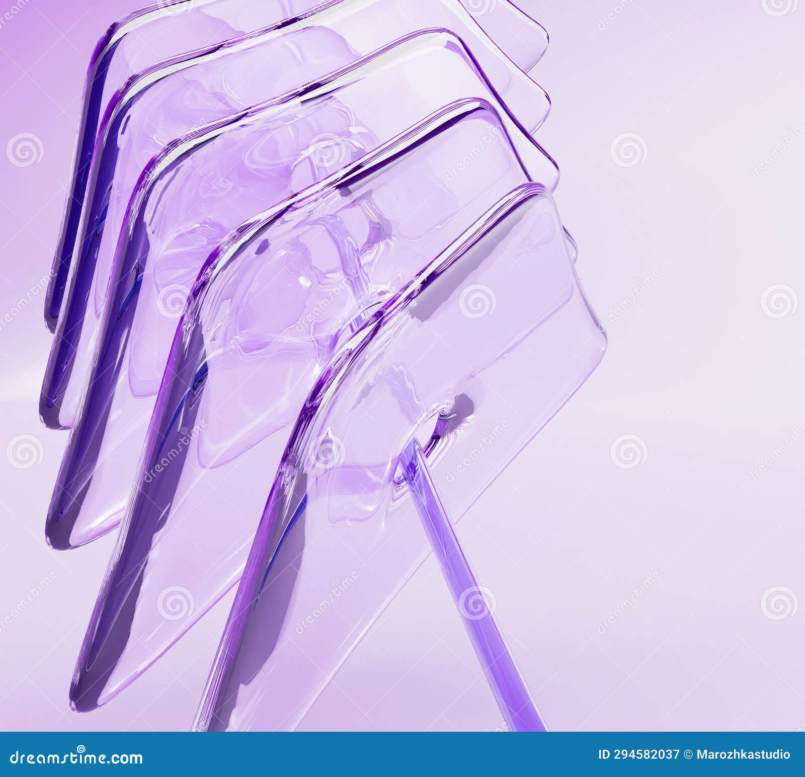 Crystal Glass Plates with Layers Effect and Holographic Gradient