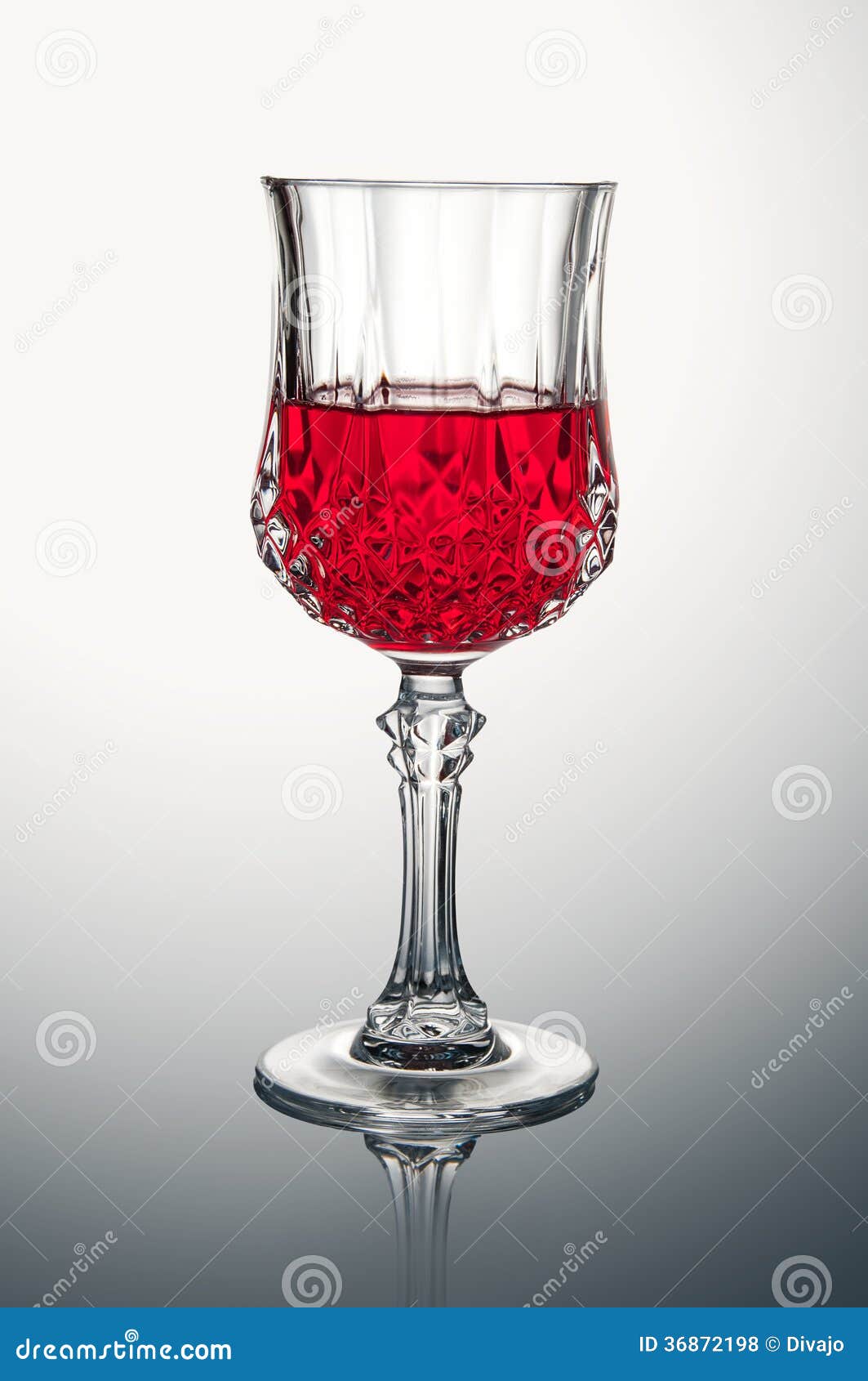 Crystal Glass with Rose Wine Stock Photo Image of reflection