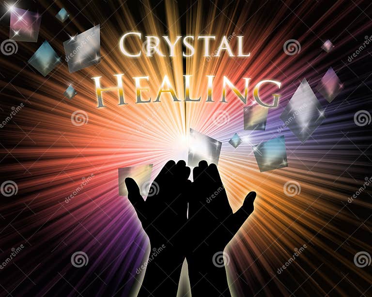 Crystal Healing hands stock illustration. Illustration of massage