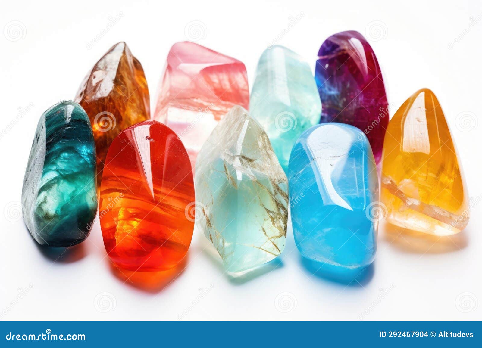 Crystal Healing Stones on a White Background Stock Photo Image of