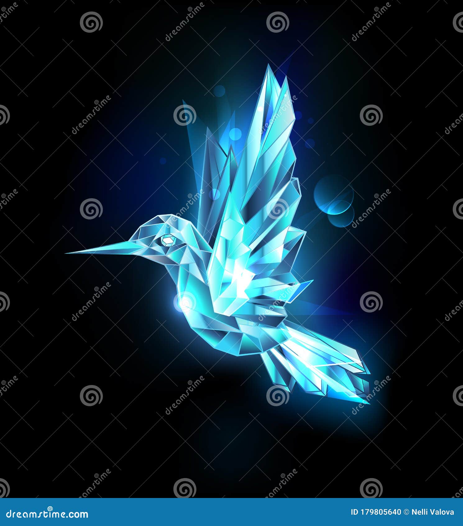 Hummingbird Glowing Light Art Bird Sparkle Background, Glow Bright