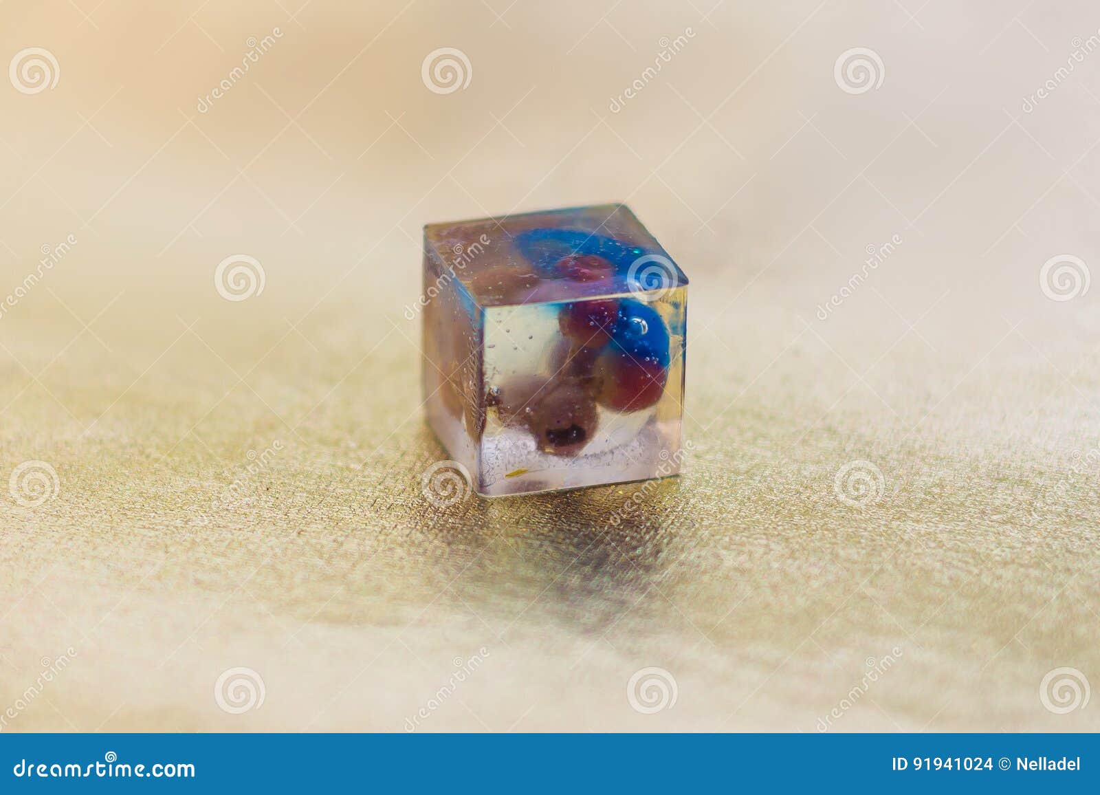 crystal made of epoxy resin with flower