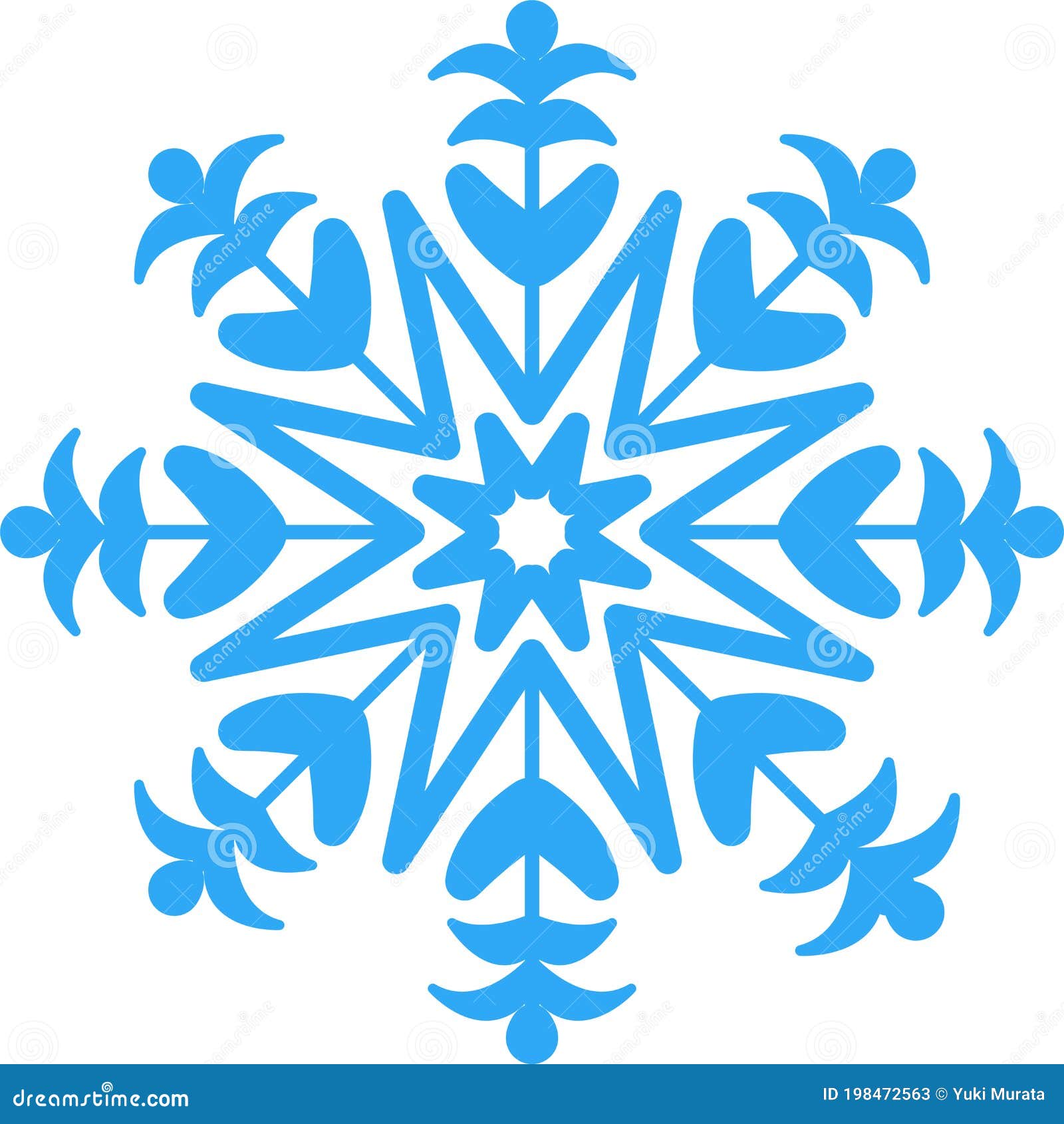 Crystal of snow stock vector. Illustration of crystal 198472563