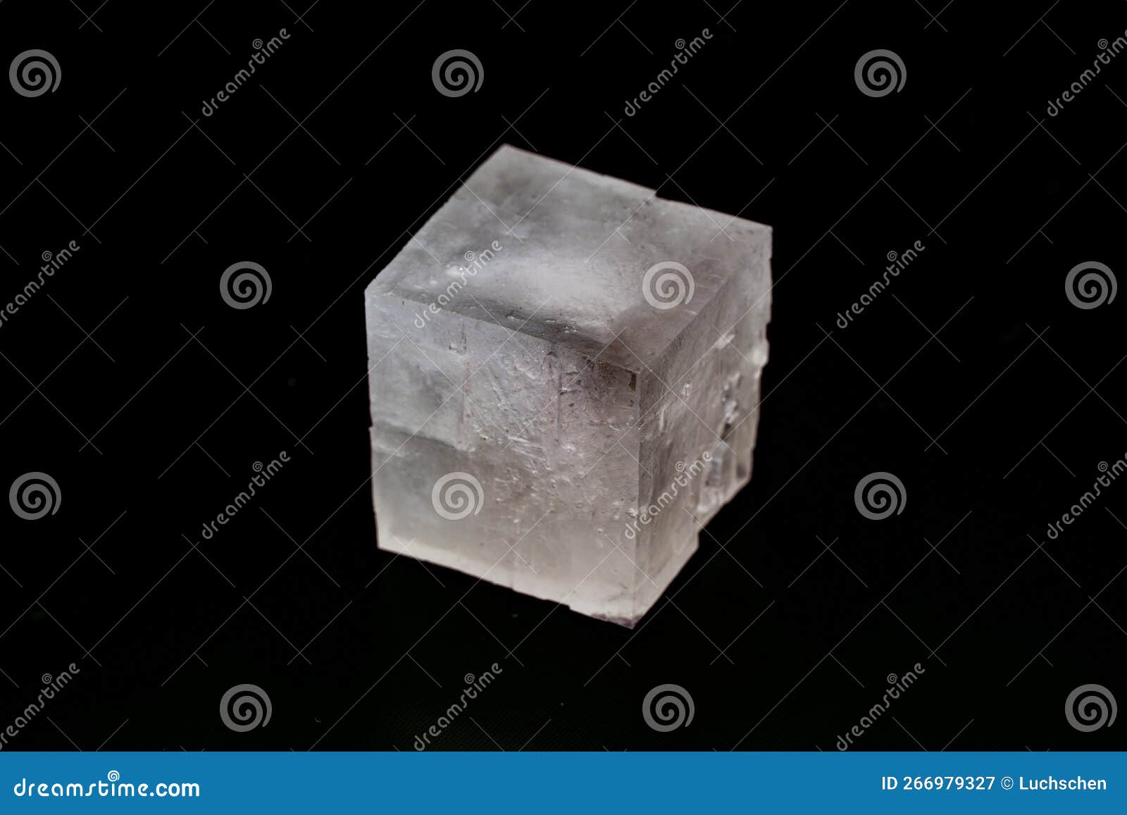 Crystal of Sodium Chloride Under the Microscope Cubic Crystal of Edible