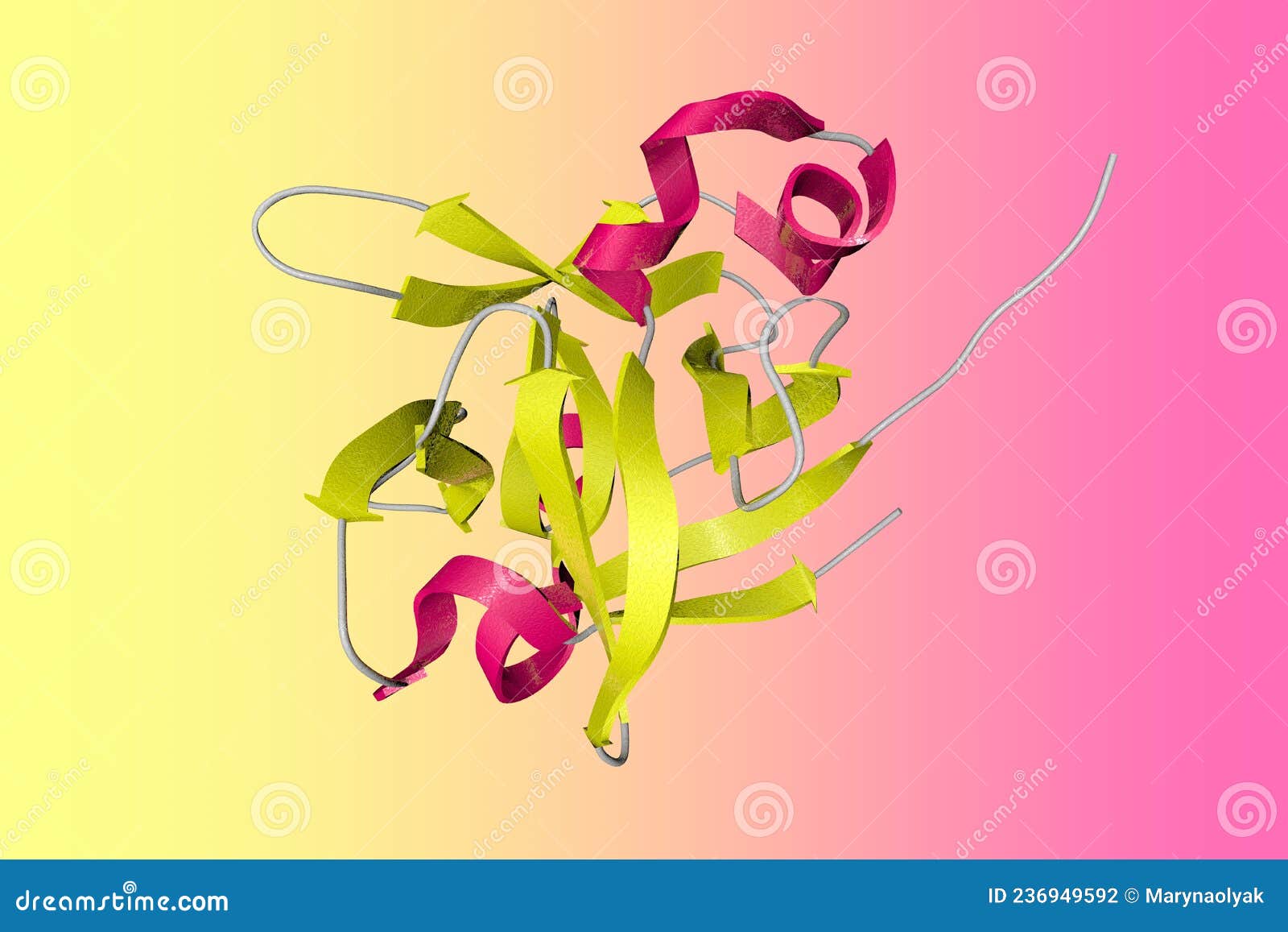 Crystal Structure of a Newly Discovered Interleukin38. Ribbons Diagram