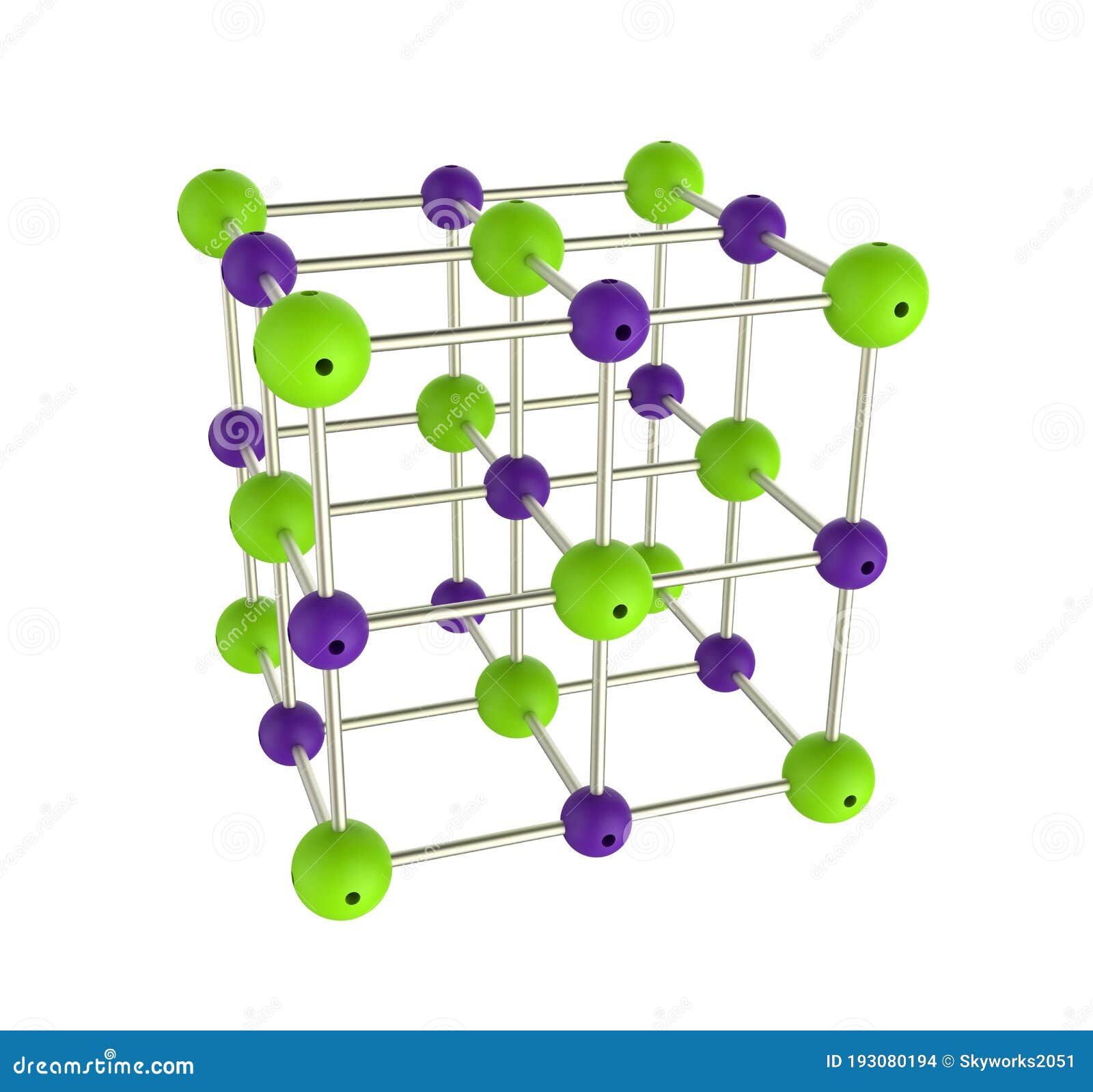 fcc structure of nacl - crystal lattice.