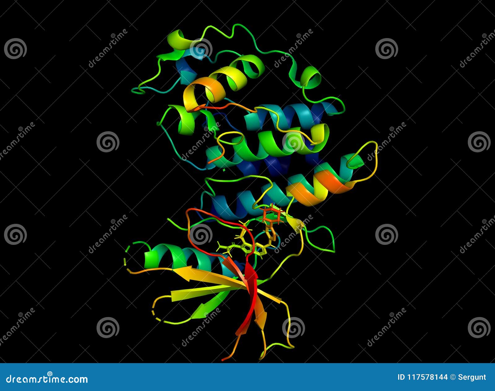 The Crystal Structure of the Tumor Marker Protein. Stock Illustration
