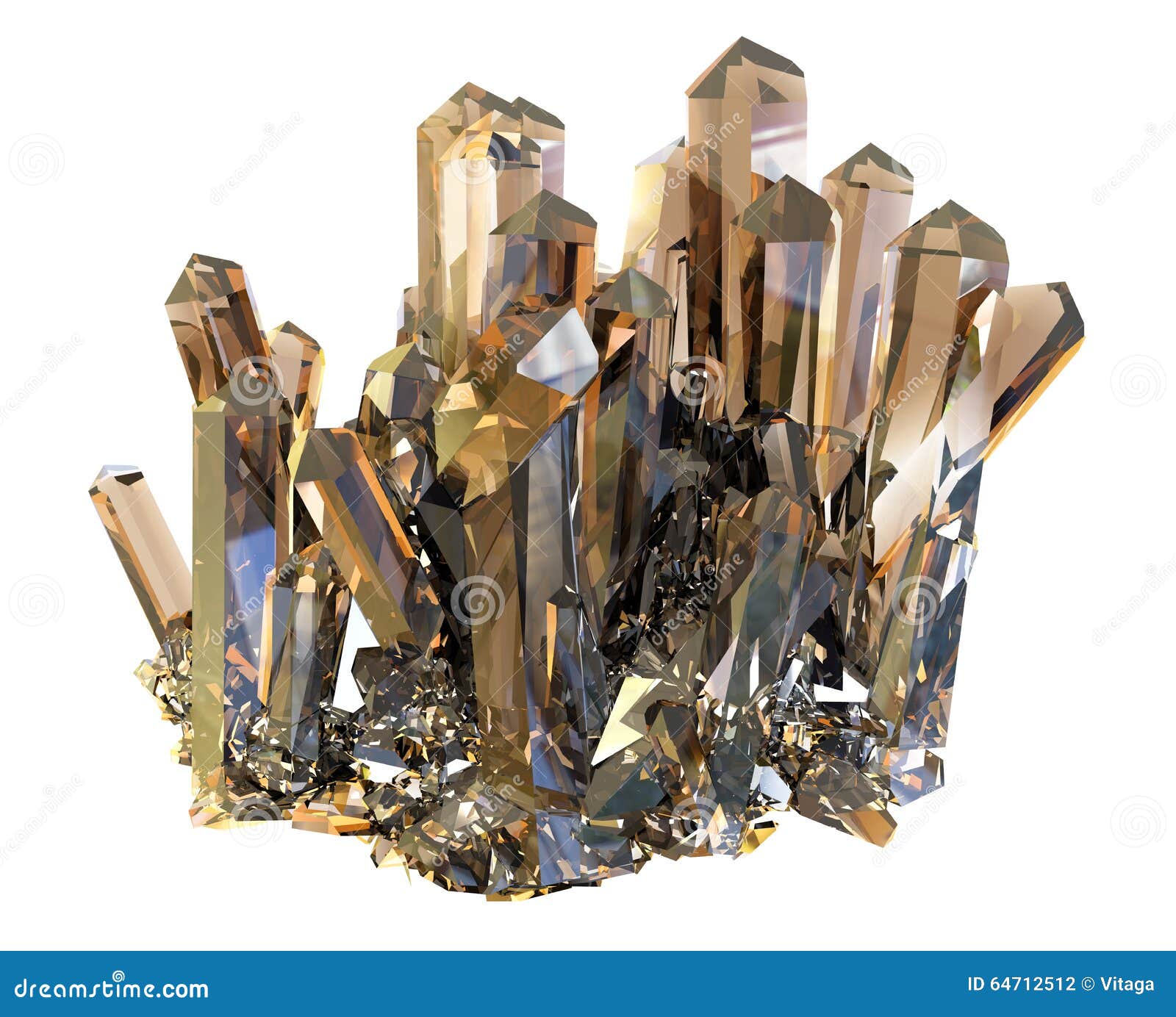 Crystal on a White Background Isolated Stock Illustration
