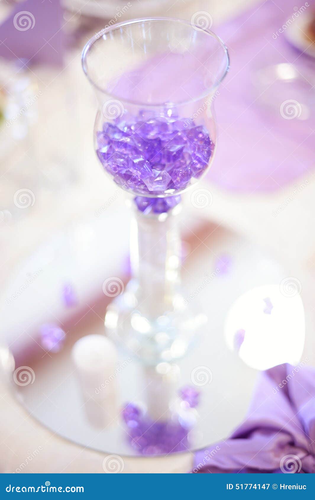 Crystals in a Glass Table Decor Stock Image Image of brilliant