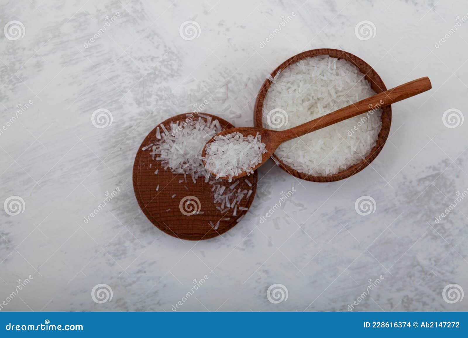 Crystals Glutamic Acid Monosodium Salt. Msg. Food Additive E621 Stock