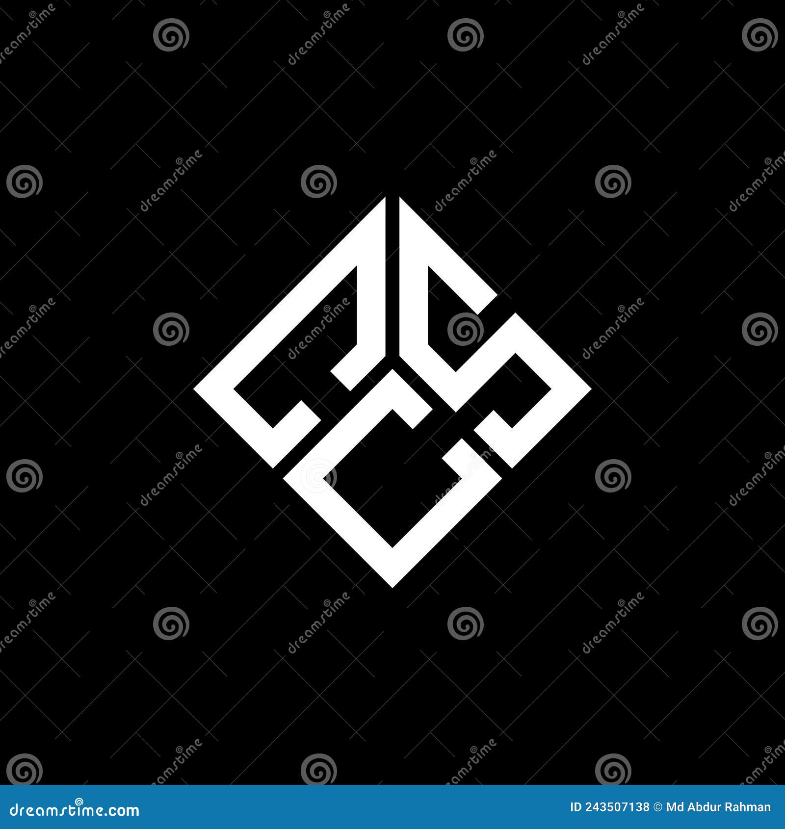 CSC Letter Logo Design on Black Background. CSC Creative Initials