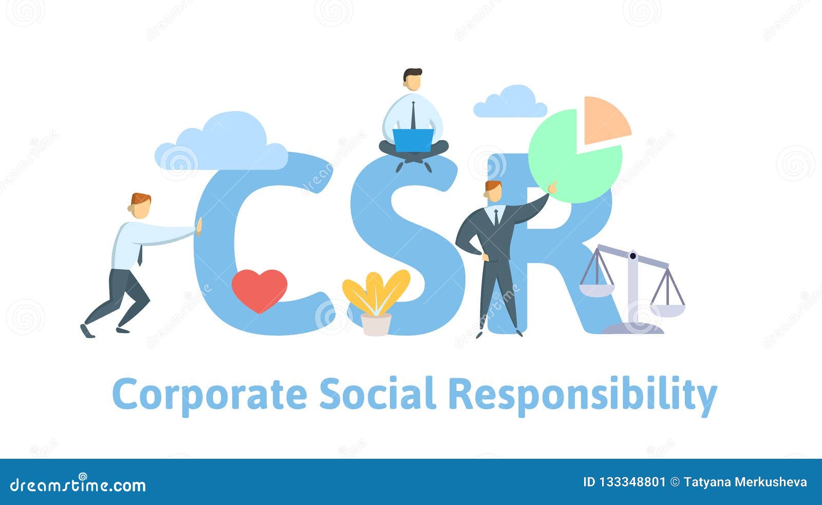 CSR, Corporate Social Responsibility. Concept with Keywords, Letters