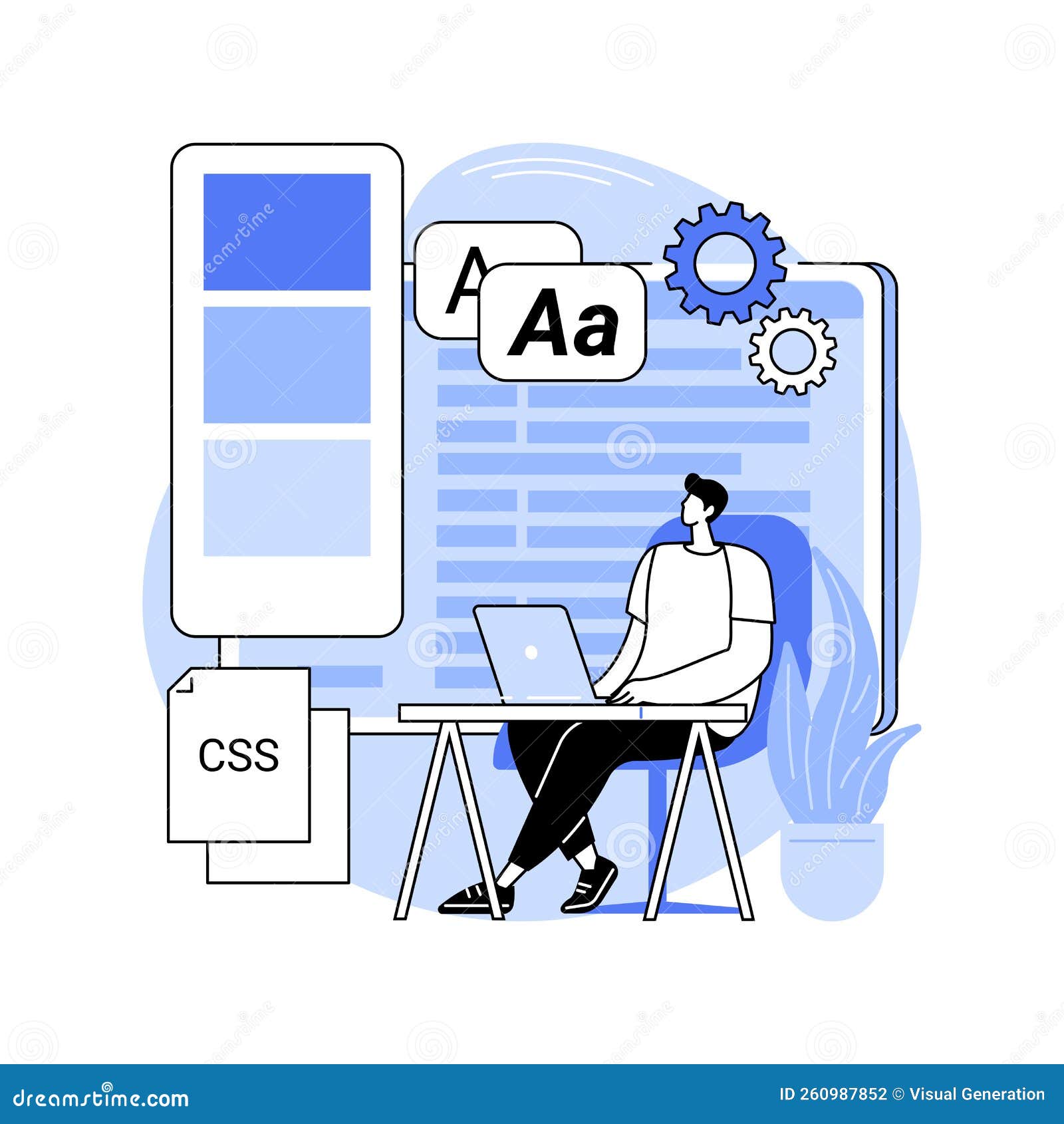 CSS Code Isolated Cartoon Vector Illustrations. Stock Vector ...