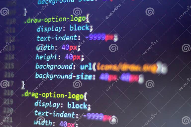 CSS Style Code. Computer Programming Source Code. Abstract Screen of ...