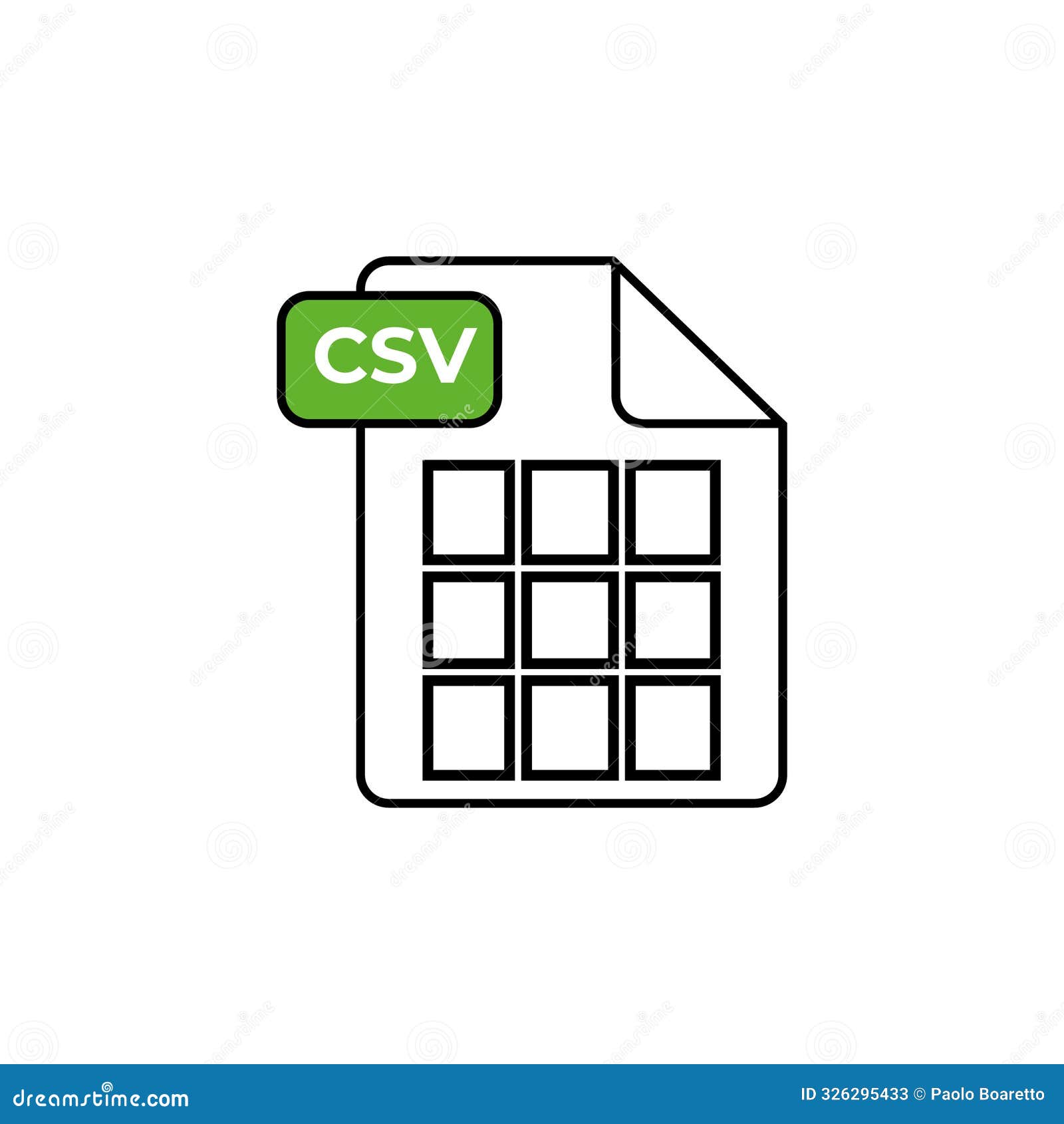 csv file icon. datasheet icon. 