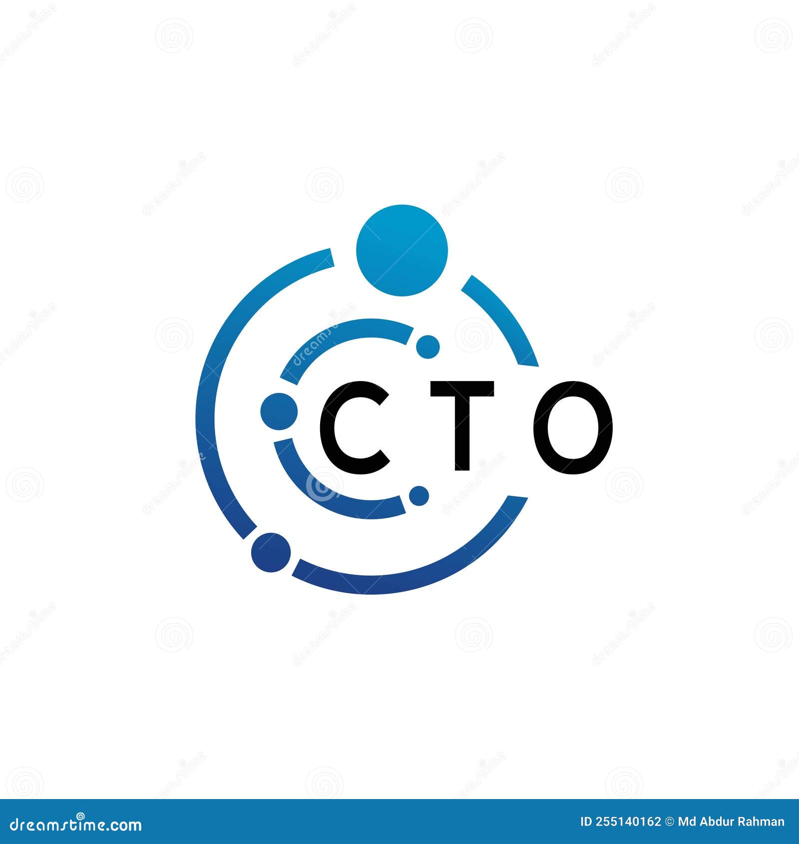CTO Letter Logo Design on White Background. CTO Creative Initials