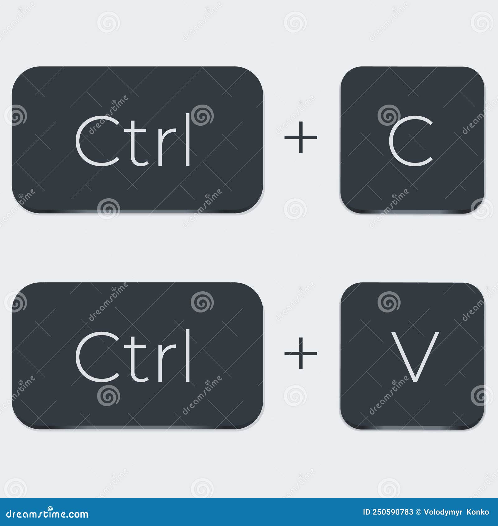 ctrl c and ctrl v computer keyboard buttons. desktop interface. web icon