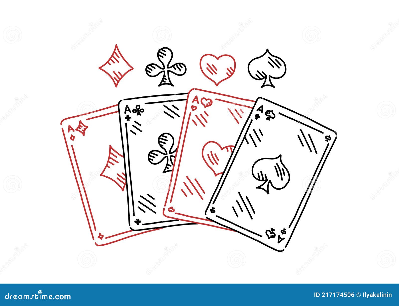 Juego de cartas de cuatro ases.