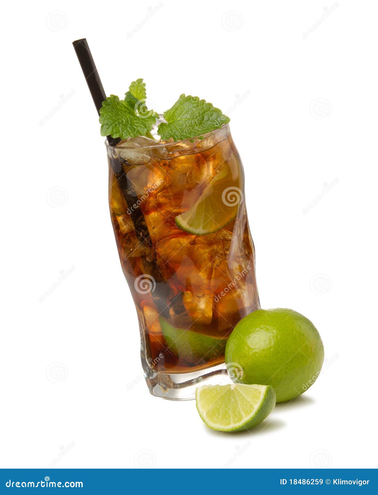 Cuba libre cocktail stock image. Image of garnish, drink - 18486259