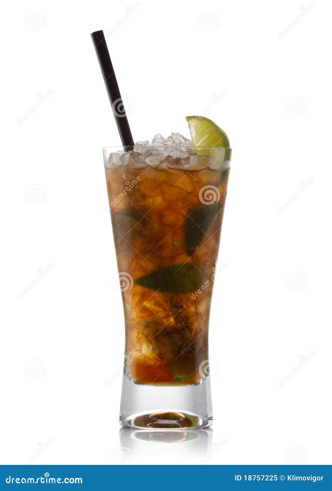 Cuba libre cocktail stock image. Image of hard, studio - 18757225