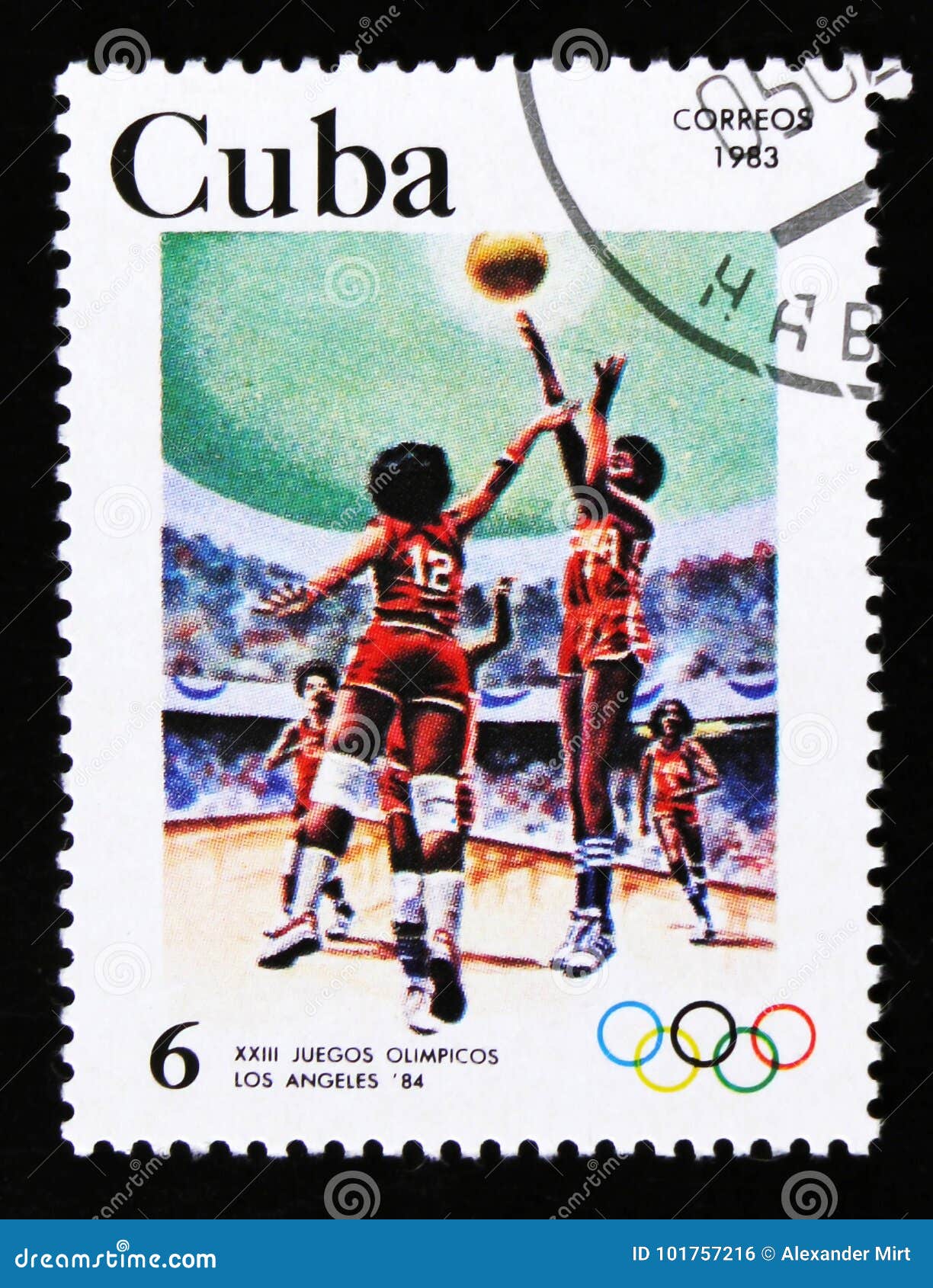 Cuba Muestra El Baloncesto, 23 Juegos Olímpicos Del Verano, Los Ángeles 1984, Los E.E.U.U., Circa 1983 Foto editorial - Imagen de philately, serie: 101757216