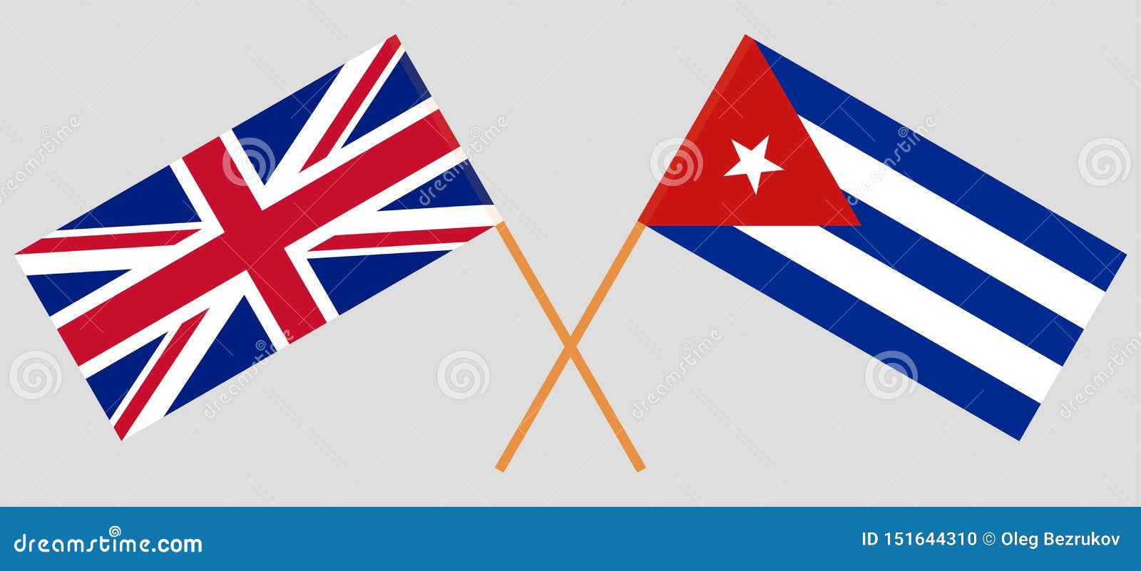 Cuba and the UK. Cuban and British Flags Stock Vector Illustration of