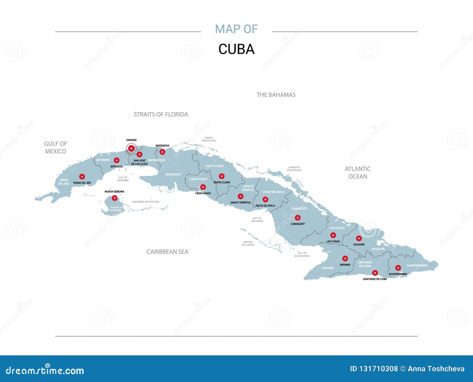 Cuba vector map stock vector. Illustration of contour - 131710308