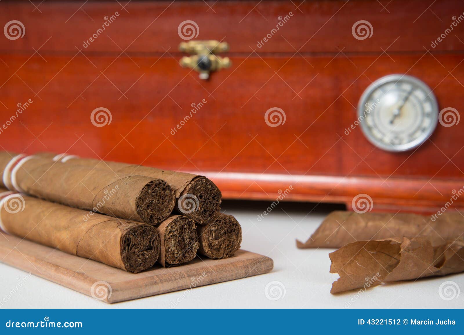 Cuban cigars and humidor stock photo. Image of container 43221512
