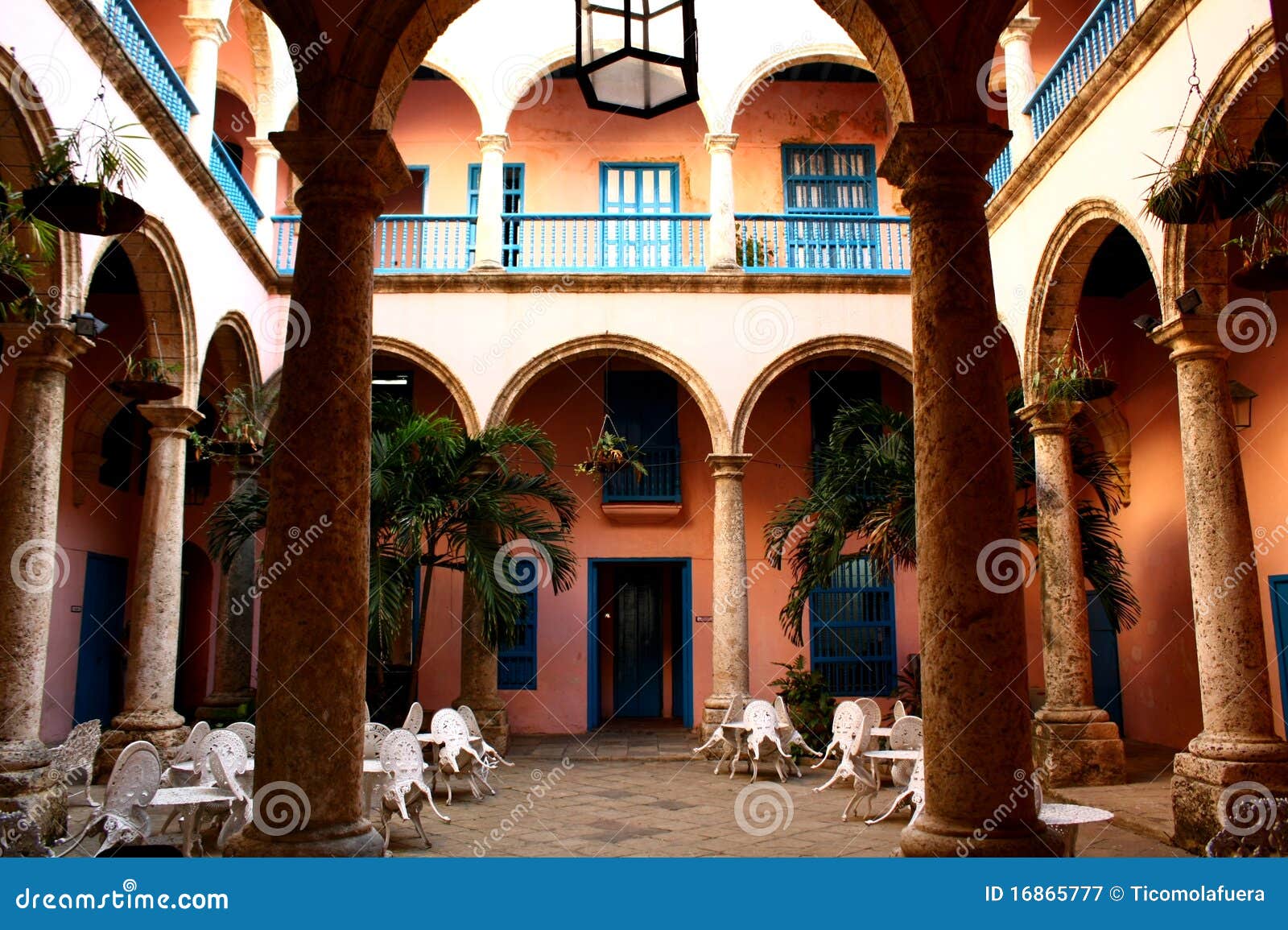 Cuban Patio in Havana, Cuba Stock Image Image of green, indoor 16865777