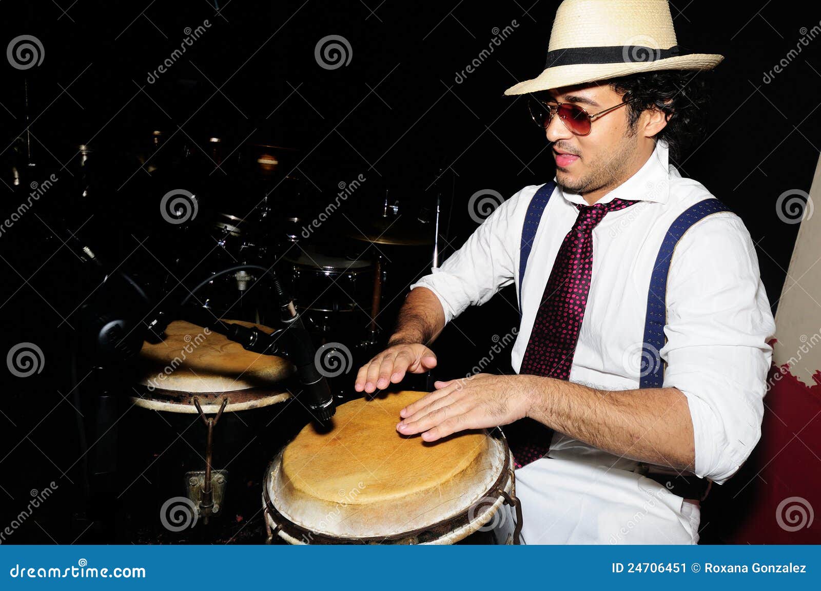 Cuban Percussionist on Black Stock Image Image of playing, culture