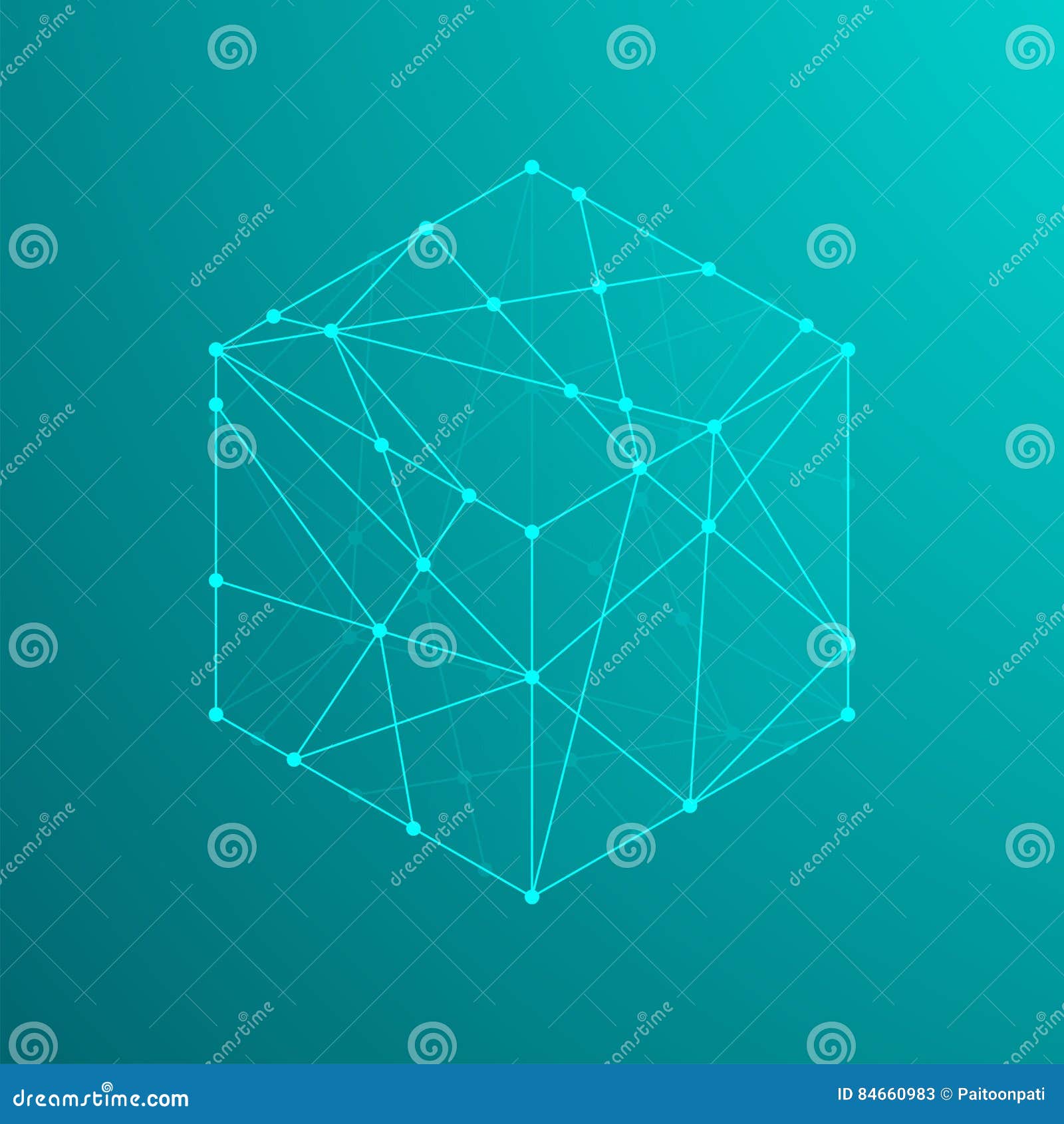 cube boxe isometric icon , dot outline stroke 