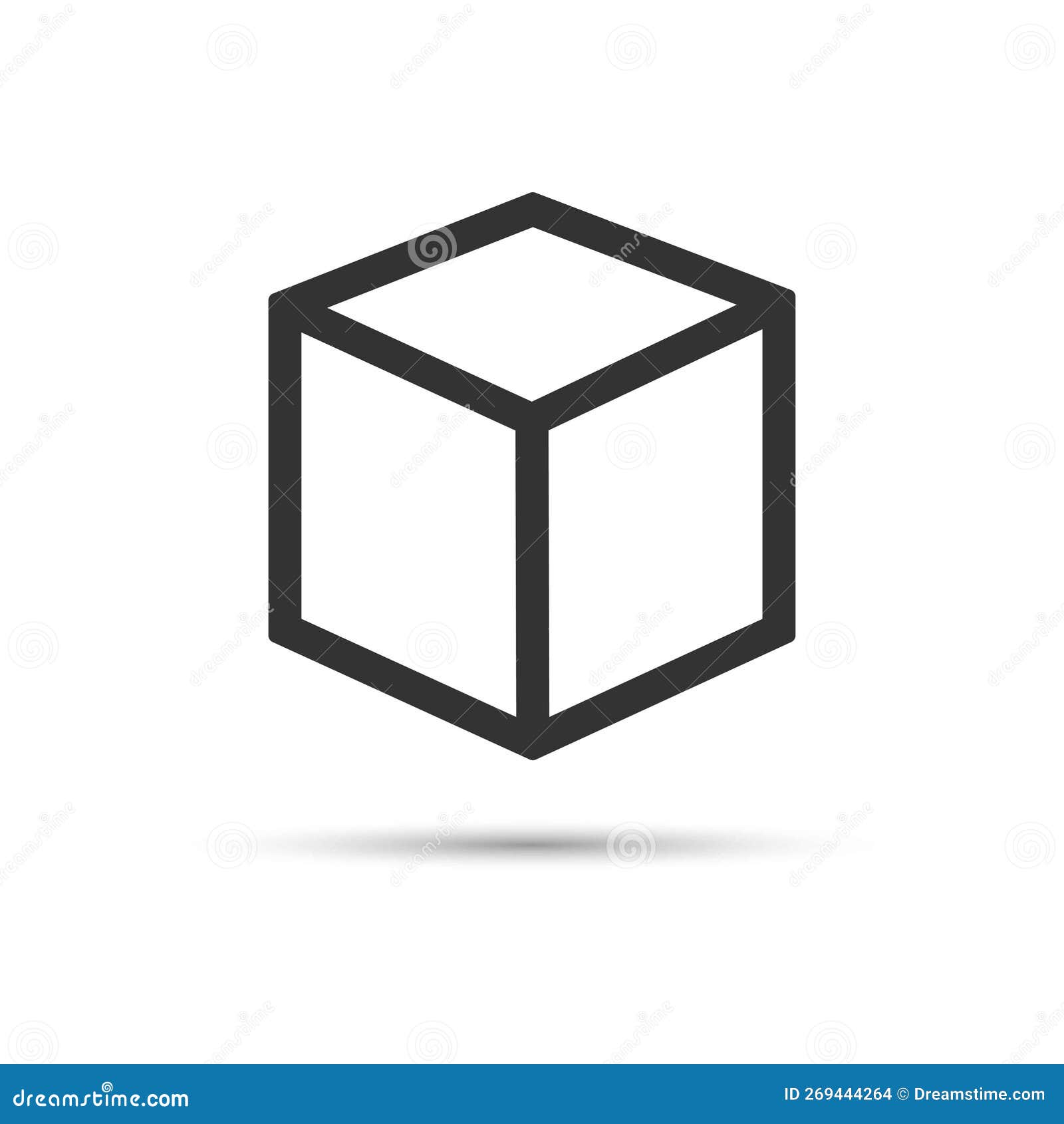 3d Cube. Cubic Icon. Black Isometric Cube. Cubic Isolated On White ...