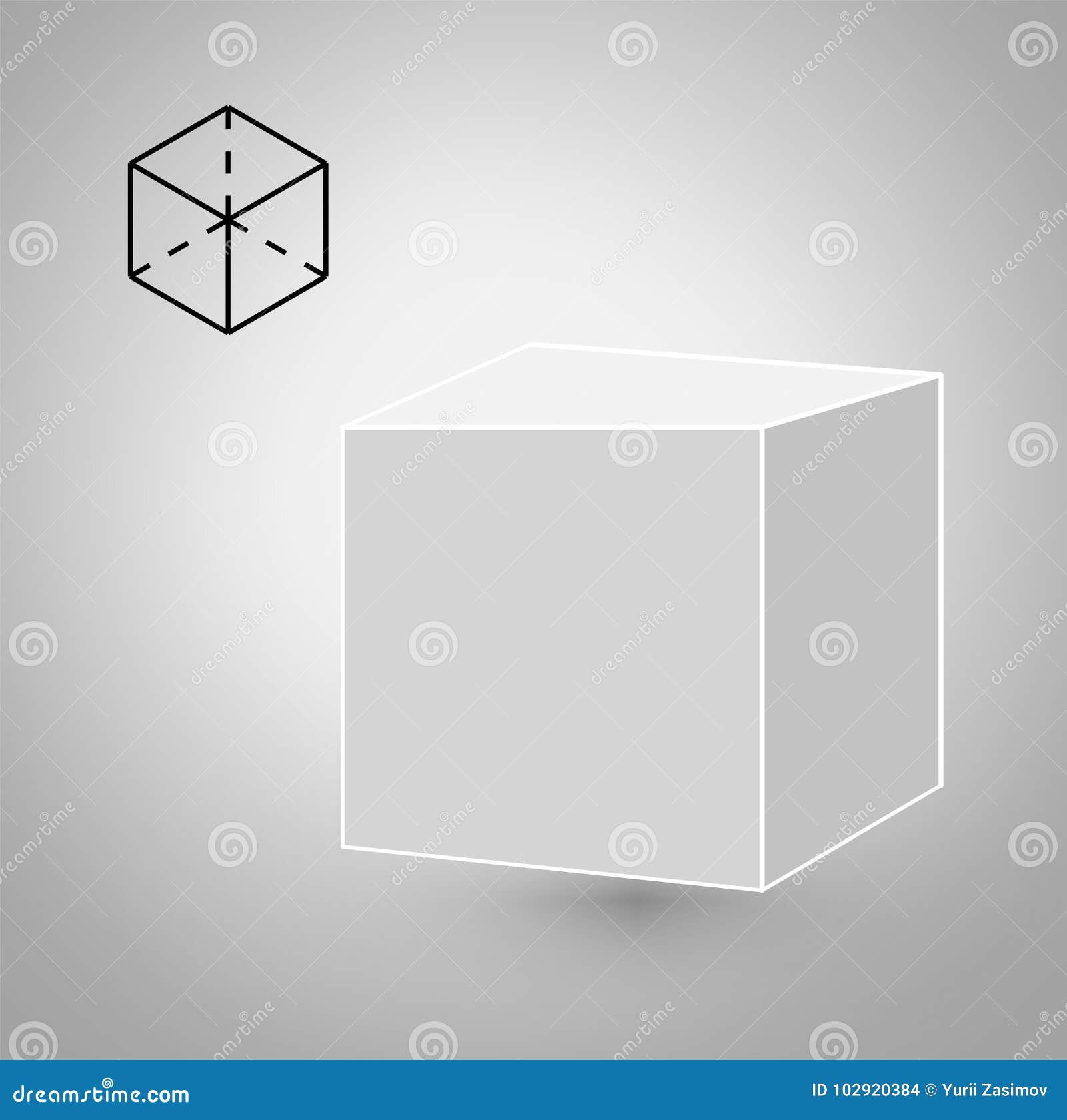 Cube is a Geometric Figure. Hipster Fashion Minimalist Design. Film Solid  Bodies Stock Vector - Illustration of graphic, figure: 102920384