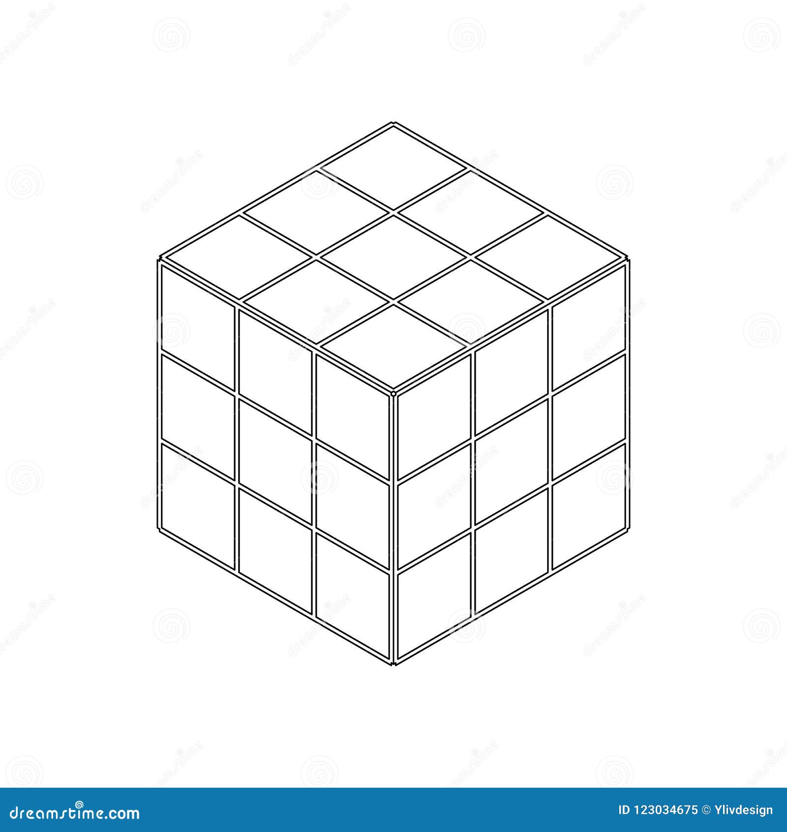 Кубик рубик раскраска для детей распечатать Cube Toy Puzzle Icon, Isometric 3d Style Editorial Image - Illustration of const