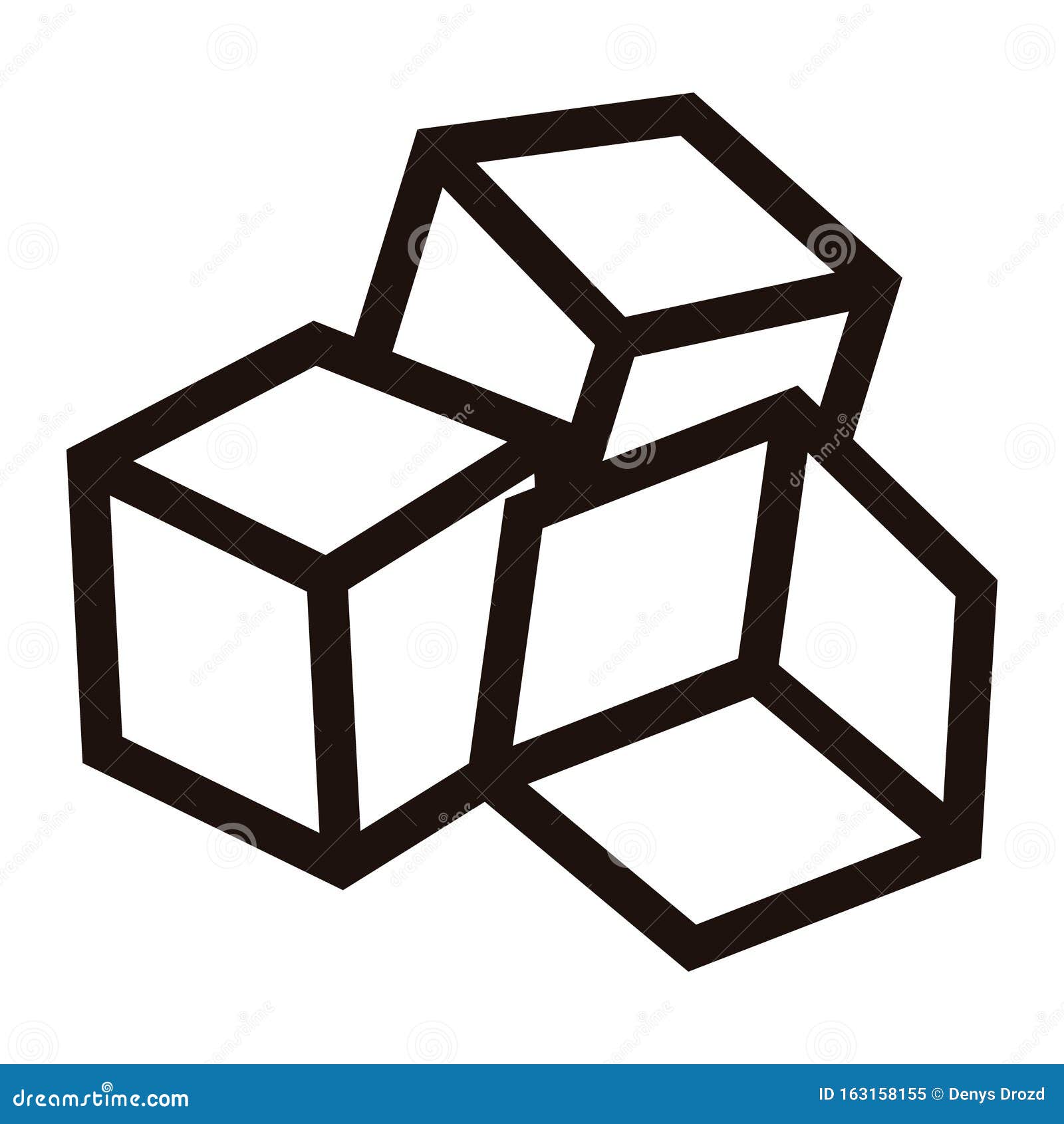 Cube Vector Icon. Cubic Illustration Symbol. Ice Sign or Logo Stock ...