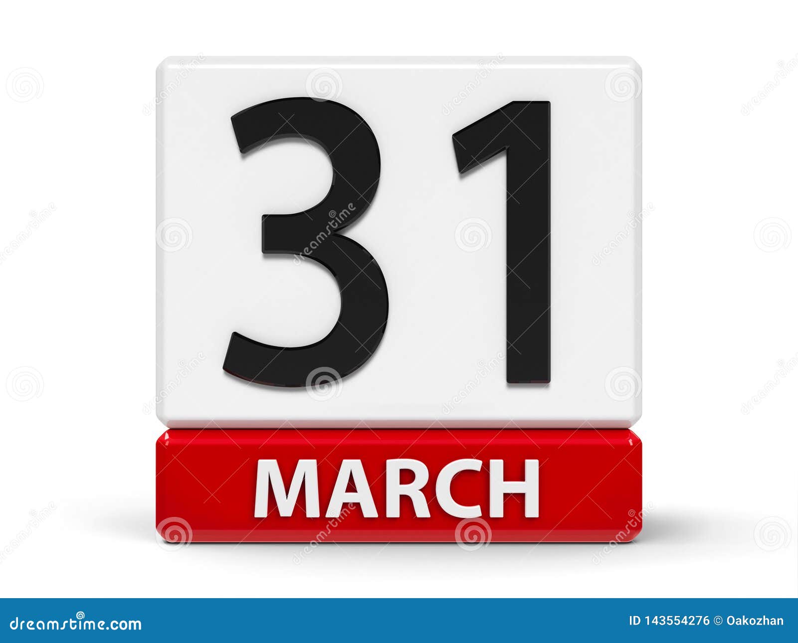 Cubes calendar 31st March stock illustration. Illustration of 31st