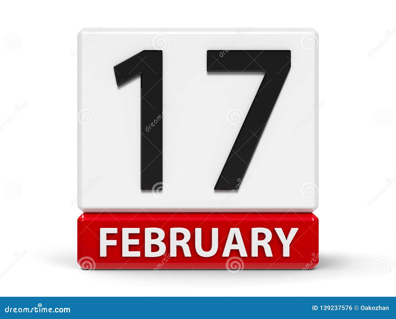 Cubes Calendar 17th February Stock Illustration Illustration of