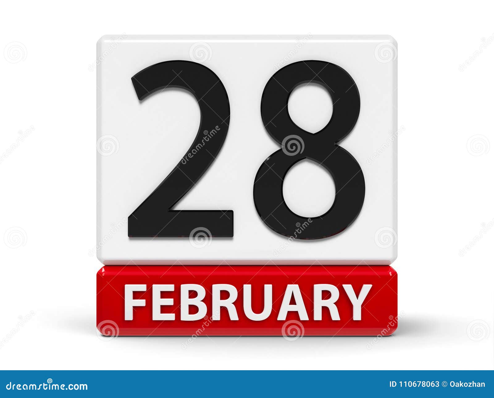 Cubes Calendar 28th February Stock Illustration Illustration of icon