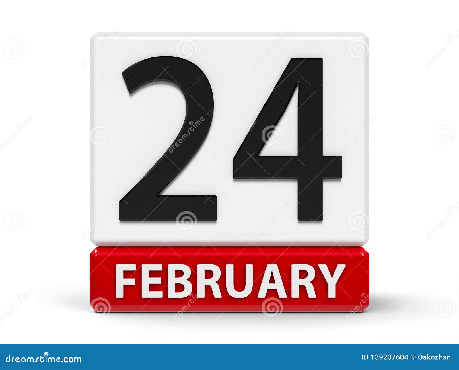 Cubes Calendar 24th February Stock Illustration Illustration of remember, button 139237604
